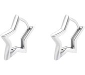 Fashion Simple Stainless Steel Smooth Star Hoop Earrings Women Minimalist Hoops Huggie Ear Buckle Earring Korean Jewelry Gift
