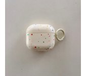 Korean Fashion Color Splash Ink Polka Dot Pure Color with Ring and Tomato Pendant Cover for AirPods 1 2 3 4 Pro Pro2