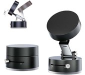 Soporte para coche, soporte magnético para teléfono con ventosa al vacío, soporte magnético para teléfono con ventosa al vacío, succión electrónica de doble cara y adsorción magnética, ajustable y plegable (negro)