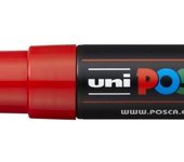 Posca pc-8k marcador de pintura - punta biselada acrilica 8mm - tinta base al agua - resistente a la luz - color rojo (6 uds)