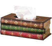 Dispensador de pañuelos de papel con forma de libro antiguo, porta servilletas, funda para caja de pañuelos