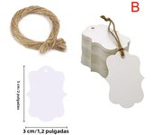 100pcs 5*3cm Packaging Label Brown Kraft /black/white Paper Tags DIY scallop Label Wedding Gift Decorating Tag