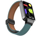 For Xiaomi Smart Band 9 Active Leather Strap Magnetic Folding Buckle for Redmi Band 3 Metal Protective Case Integrated Strap