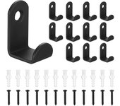 12 Pcs Ganchos Percheros Pared Negros, Colgadores Pared de L, Ganchos Pared, Percha Pared, Perchas Pared Ganchos para Colgar Ropa Sombrero Toallas Llaves Bolsos Hogar Baño Cocina