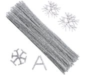 Fenrry 100Pcs Pipe Cleaners Chenille Stem Glitter Color for Pipe Cleaners DIY Arts Crafts Decorations Chenille Stems