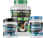 Musclefit PACK Súper Ahorro Proteína Whey 2kg + Creatina Monohidrato 300g + Glutamina + BCAA 500g + (regalo)