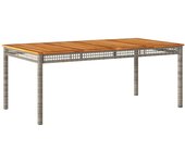 Mesa de Jardín sintético Madera Acacia gris 180x90x75 cm