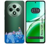 Tumundosmartphone Funda Silicona Transparente para Oppo Reno 12F 4G / 12 F 5G diseño Hipo Dibujos