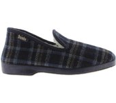 Wamba Confortable Zapatillas de casa a cuadros con interior de borreguito y suela al tono. Marca de Calzados Victoria 202001