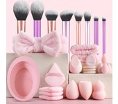 28-piece makeup tool set - 8-piece professional makeup brushes + toiletries set and washing bowl & puff sponge egg combination