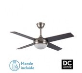 FABRILAMP Ventilador de Techo DC Ciro 2xe27 Níquel 4 Aspas Haya Wengue - Control Remoto