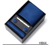 Mix Colors Holiday Gift 7.5 cm Tie Man  Pocket Squares Cufflink Set Necktie Box Man Wedding Accessories Fit Group