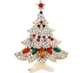 Broche de Cristal de Árbol de Navidad Verde