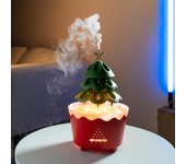 Difusor de aceites esenciales con forma de árbol de Navidad de 250 ml, humidificador ultrasónico de vapor frío con luces LED de 7 colores, control remoto y temporizador para el hogar, yoga, oficina, perfecto para la decoración navideña