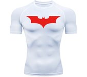 Bat Print Compression Shirts for Men Summer Short Sleeve Rash Guard Gym Workout Running Tshirt Athletic Quick Dry Tees Tops