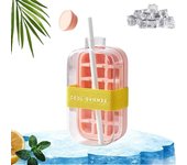 Mi vaso para hielo triturado (17/28 oz), botella para cubitos de hielo con pajita, vaso para hielo fresco de verano, vaso triturador de hielo, bandeja para cubitos de hielo, bandejas para cubitos de hielo sin contacto con tapa (verde, MIXTO)