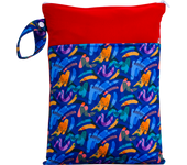 Biai hermoso patrón poliéster bebé impermeable traje de baño bolsa doble bolsillo bebé pañal seco MINI BOLSA húmeda pañal bolsa 25*35