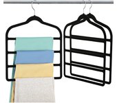 Paquete de 3 perchas para pantalones, perchas de terciopelo para pantalones que ahorran espacio, perchas antideslizantes para pantalones vaqueros, pantalones, leggings, corbata, bufanda y toalla - Multi La