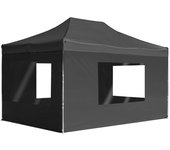 vidaXL Carpa plegable con paredes aluminio gris antracita 4,5x3 m