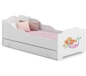 Cama de criança 160 x 80 com gaveta, colchão e estrado incluídos Kobi Anna Mermaid