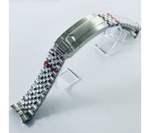20mm Width 904L Solid Stainless Steel Watch Band Brushed Bracelet Folding Buckle Glide Lock Clasp