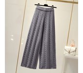 Winter Knitted Wide Leg Pants Women High Waist Drop Loose Knitted Straight Leg Pants Casual Cropped Wide Leg Pants Female Tops