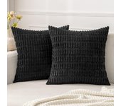 Beige Pillow Covers 18 X 18 Inch White Super Soft Corduroy Decorative Throw Pillows Couch Home Decor for Cushion Sofa Bedroom