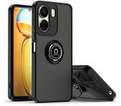 Funda Mate con Borde Negro y Anillo Giratorio 360 para Xiaomi Poco C65