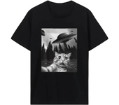 Van Gogh Starry Night Cat T-shirt Hip Hop Street Clothing New Fashion Casual Top T-shirt Classic Fit Cat Lover Collar 51314