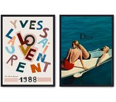 Set de 2 cuadros calidad premium con marco de madera - 30x40 cm o 50x70 cm - POSTER LAB