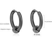 LUXUSTEEL 2 Pieces Punk Hoops Earrings For Men Black Stainless Steel Basic Geometric Ear Jewelry Gothic Hiphop Male Cool Earring