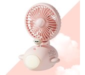 Ventilador de nebulización portátil Humidificador lindo Ventilador de pulverización Escritorio de verano Ventilador de humidificador de carga USB Ventilador personal (rosa)