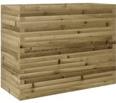 vidaXL Jardinera madera maciza de pino 90x40x68,5 cm Color Pino natural,  Blanco,  Marrón cera y mas