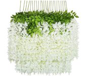 12pcs Artificial Wisteria Flowers Ratta Extra Long Thick Vine Hanging Garland Silk Wisteria Garland For Home Party Wedding Decor