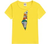 I Love Palestine My Homeland Palestinian Map with Kufiya Hatta Pattern and Most Sacred Cites -wht Baby T-Shirt