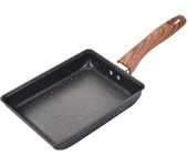 Tamagoyaki Sartén Rectangular de Aluminio Antiadherente para Inducción y Gas - Negro