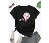Floral Print Crew Neck T-Shirt, Casual Short Sleeve T-Shirt For Spring & Summer, Women's Clothing