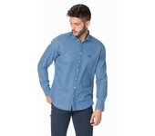 Spagnolo Camisa denim de hombre corte slim liso