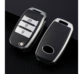3 Buttons TPU+Leather Car Key Case For Kia Rio 3 K2 Ceed Cerato K3 Sportage 4 Picanto K5 Optima Sorento Forte Stinger 2017 2018