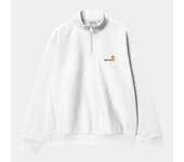 Sudadera Blanca Carhartt Half Zip American Script Sweatshirt White