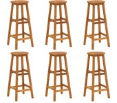 vidaXL Taburetes de cocina 6 unidades madera maciza de acacia