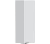 Meimon Columna de baño KONCEPT blanca brillo colgante 1 puerta, 85x30x25 cm, melamina E1, estante regulable, puerta reversible, incluye fijaciones pared, tirador gris aluminio, bisagras metálicas, soportes metálicos, peso máx. 6 kg,acabados Melanímicos