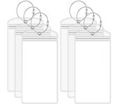 6Piezas Etiquetas de Equipaje para Crucero, 8,8 x 18,2 cm Etiquetas de Equipaje Impermeables Soporte de Etiquetas de Maleta con 6 Bandas de Metal atornillables para Bolsa de Equipaje de Maleta
