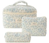 3 piezas Kosmetikpockets Damen Reise Kulturbeutel Set Damen Gestepte Kulturpocked MIT Blumenuster, Bolsa de maquillaje estética Blumen Schminkpocketed Bolsa de Cosméticos für Mädchen Frauen