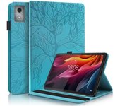 Funda para Lenovo Tab K11 Plus/M11 Plus de 11,45 pulgadas, de piel óptica con relieve de árbol, función auricular y tapa abatible, color Azul