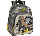 Mochila Infantil Adaptable a Carro Jurassic World "Warning" 27X33X10Cm (Safta 612363524)