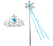 Girls Princess Crown Magic Wand Accessories Party Cosplay Elsa Anna Rhinestone Headband Hair Bands For Kids Hairbands Gifts Toys