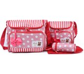 Conjunto de cuatro bolsos de mamá con estampado de lunares grandes y de moda, multifuncionales, de gran capacidad, con diseño de mariposas, para festivales, de un solo hombro, para madre y bebé.