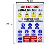 SANCO STORE - WOLFPACK LINEA PROFESIONAL Cartel Combinado Normas Obra  100x70 cm.