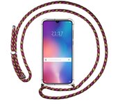 Tumundosmartphone Funda Colgante Transparente para Xiaomi Mi 9 con Cordon Rosa / Dorado